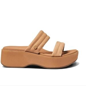 Reef Lofty Luxe Hi Platform Slide Sandals- Natural